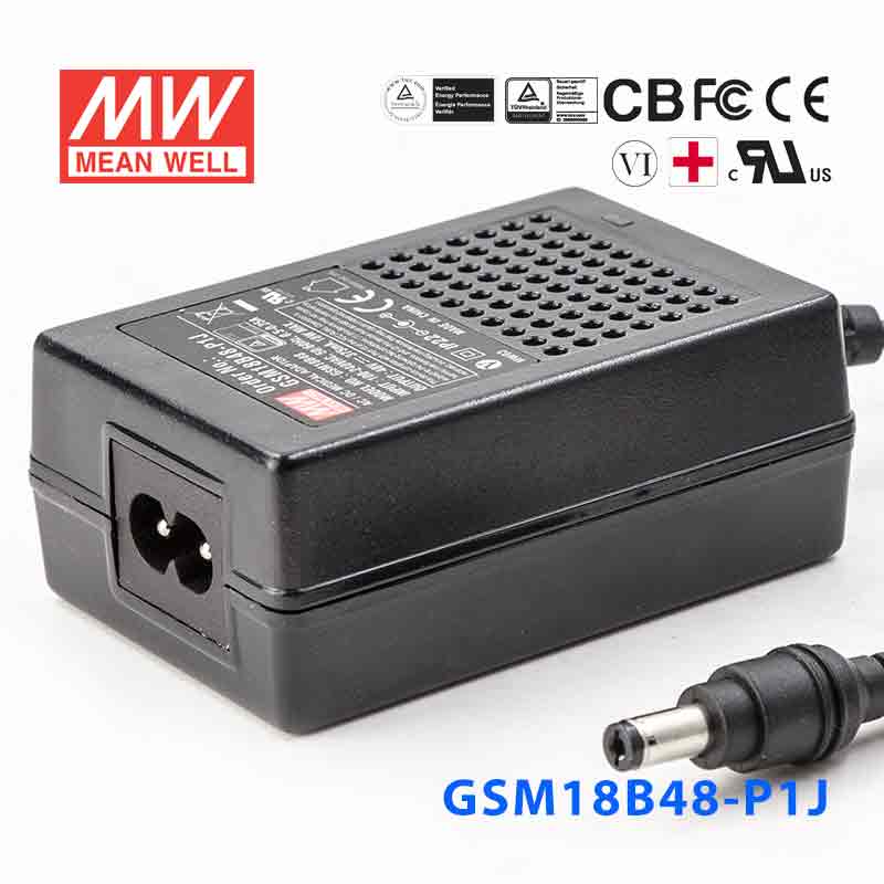 GSM18B48-P1J GSM18B48-P1J 18W 48V0.375A输出明纬高能效医疗型IEC320-C8插口电源适配器