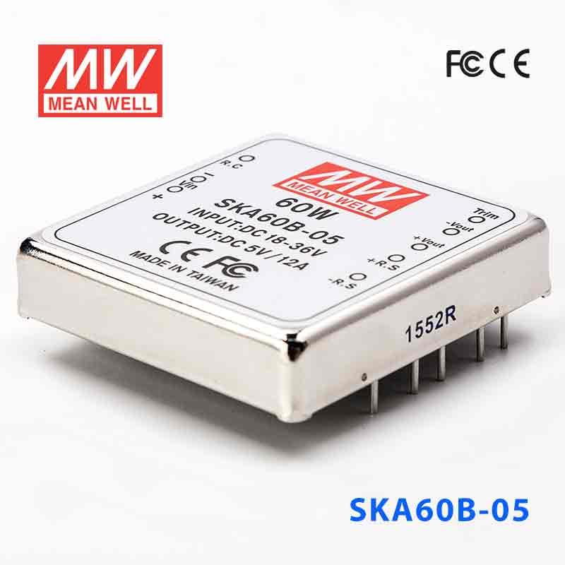 SKA60B-05 SKA60B-05 60W 18~36V 输入 5V 12A 明纬单路稳压输出DC-DC转换电源