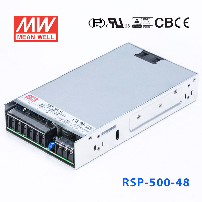 RSP-500-48 RSP-500-48 500W 48V10.5A 单路输出带功率因素校正超薄型明纬开关电源
