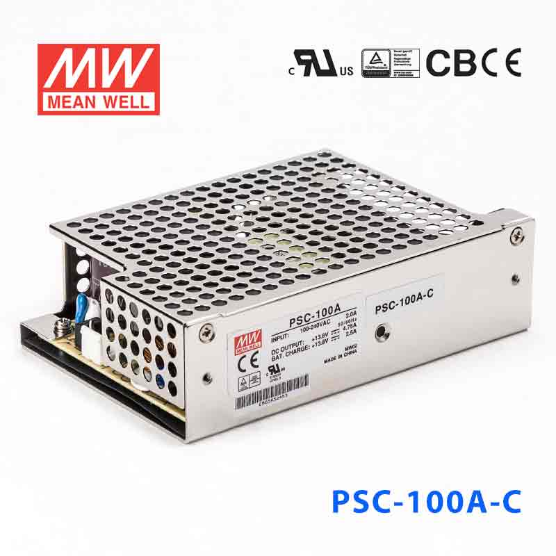 PSC-100A-C PSC-100A-C 100W 13.8V7A 单路输出带浮充电直流UPS裸板加外壳明纬安防电源