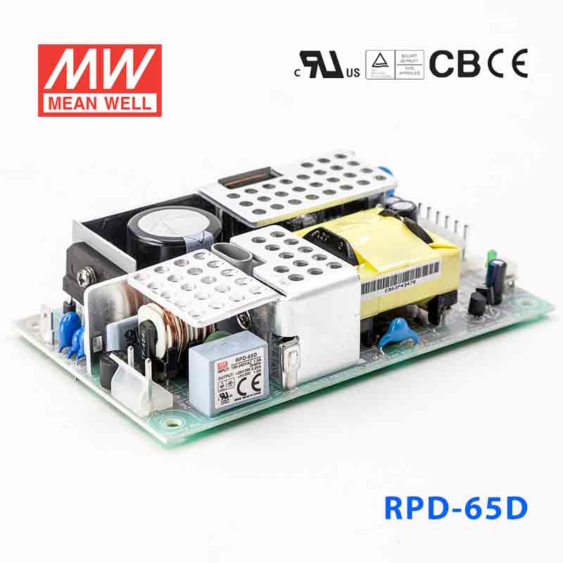 RPD-65D RPD-65D 65W +24V 29A +5V 1.5A 双路输出无外壳PCB板明纬开关电源