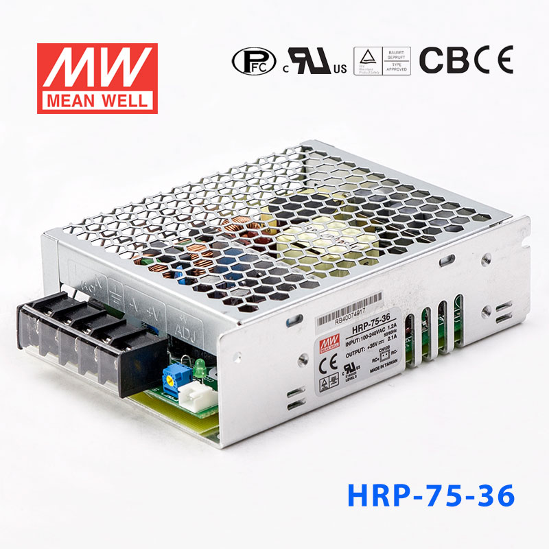 HRP-75-36 HRP-75-36 75W 36V2.1A 单路输出高性能内置有外壳明纬开关电源