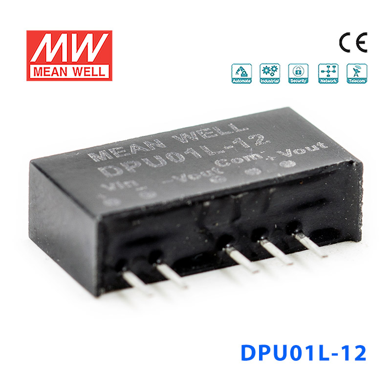 DPU01L-12 DPU01L-12 1W 5V 转 ±12V 非稳压双路输出明纬DC-DC转换模块电源
