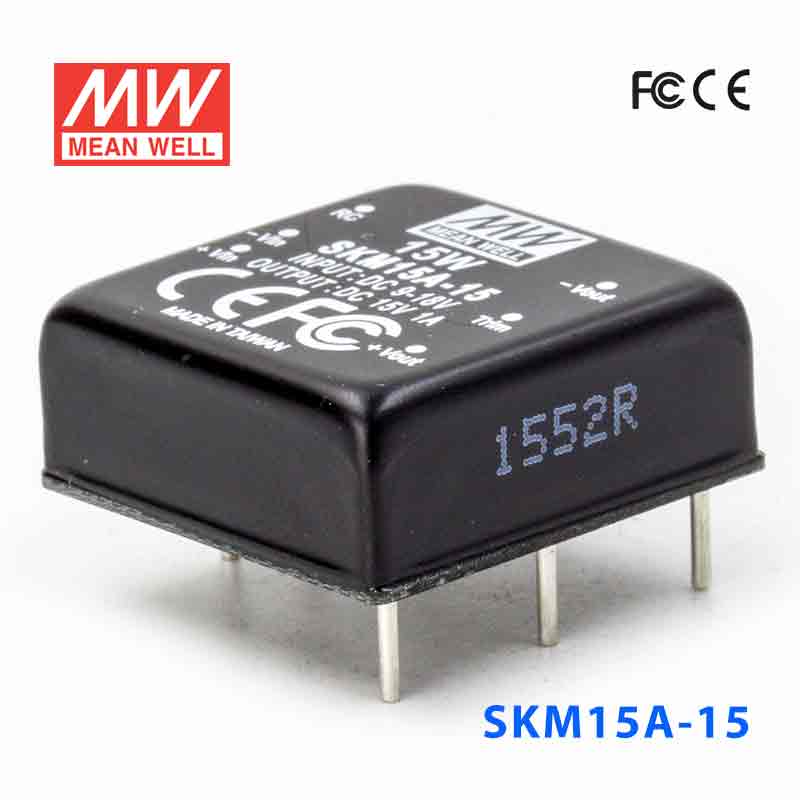 SKM15A-15 SKM15A-15 15W 9~18V 输入 15V 1A 单路稳压输出明纬DC-DC转换模块电源
