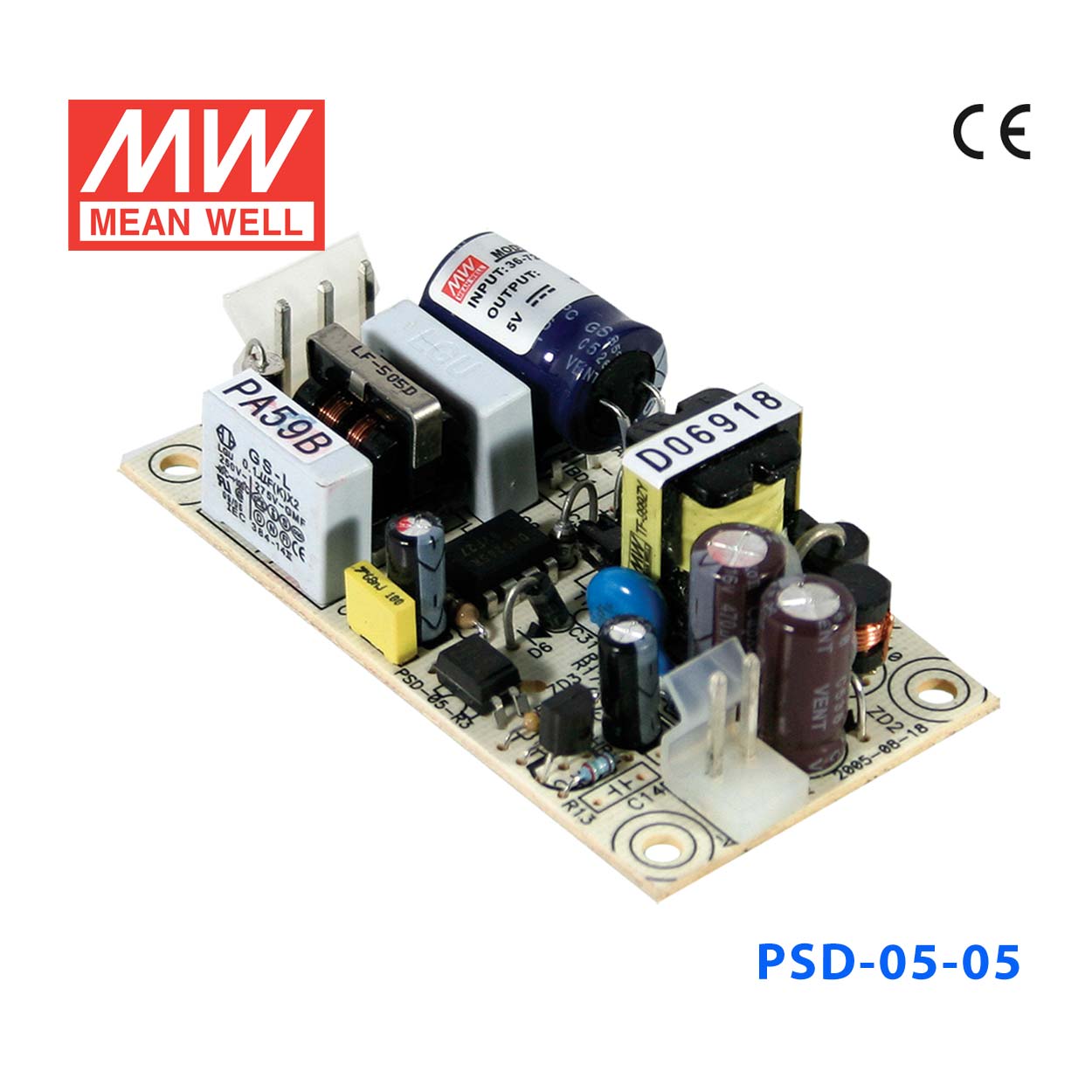 PSD-05-5 PSD-05-5 5W 36~72V 输入 5V 1A 单路输出PCB板明纬DC-DC变换电源