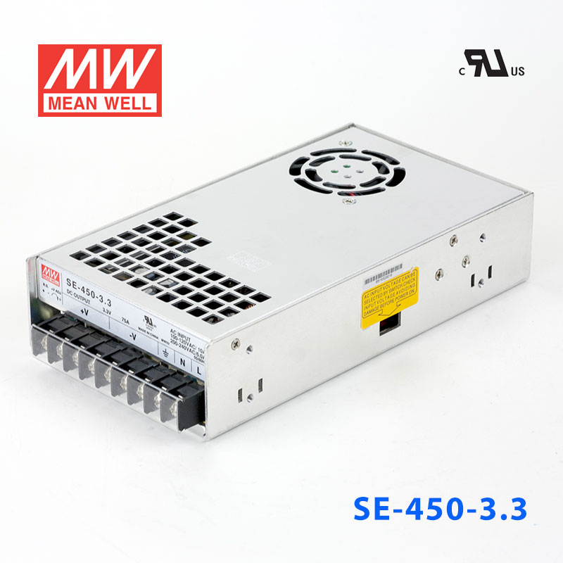 SE-450-3.3 SE-450-3.3 450W 3.3V75A 单路输出明纬电源(SE系列-内置有外壳)