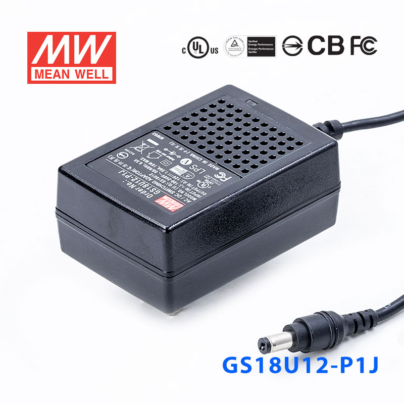 GS18U12-P1J GS18U12-P1J 18W 12V1.5A 输出绿色能源明纬墙插电源适配器(美式插头)
