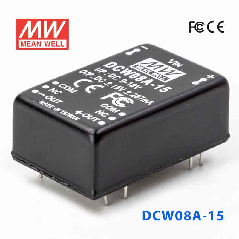 DCW08A-15 DCW08A-15 8W 9~18V 输入 ±15V 稳压双路输出明纬DC-DC转换模块电源