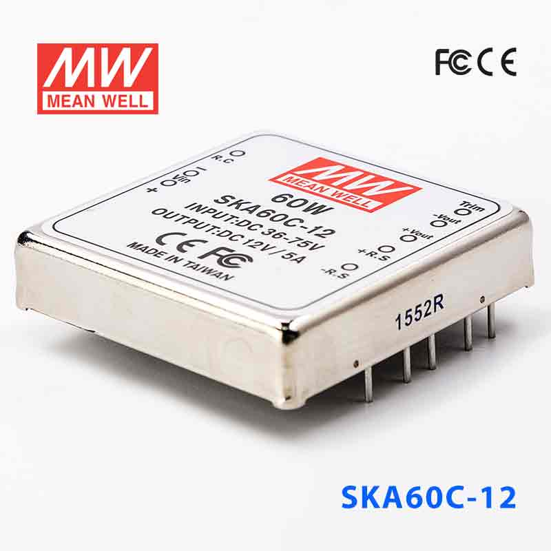 SKA60C-12 SKA60C-12 60W 36~72V 输入 12V 5A 明纬单路稳压输出DC-DC转换电源