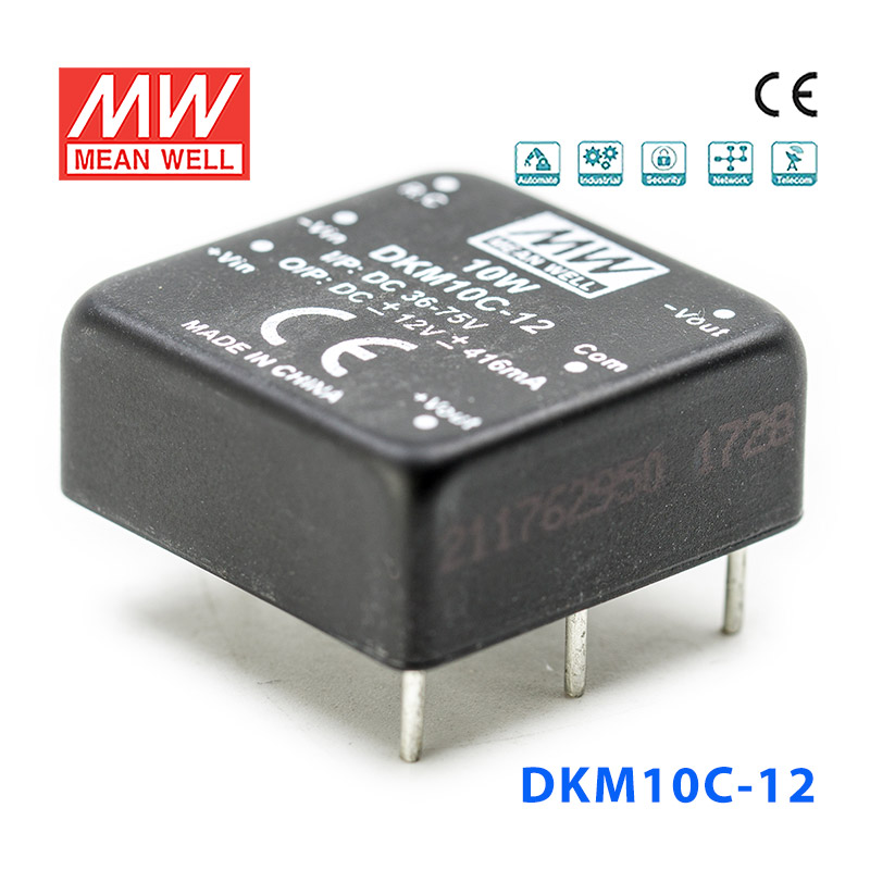 DKM10C-12 DKM10C-12 10W 36~75V 转 ±12V 416mA 非稳压双路输出DC-DC模块电源