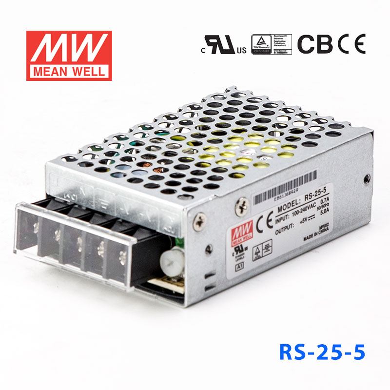 RS-25-5 RS-25-5 25W 5V5A 单路输出明纬电源(G3系列-高性能内置有外壳)