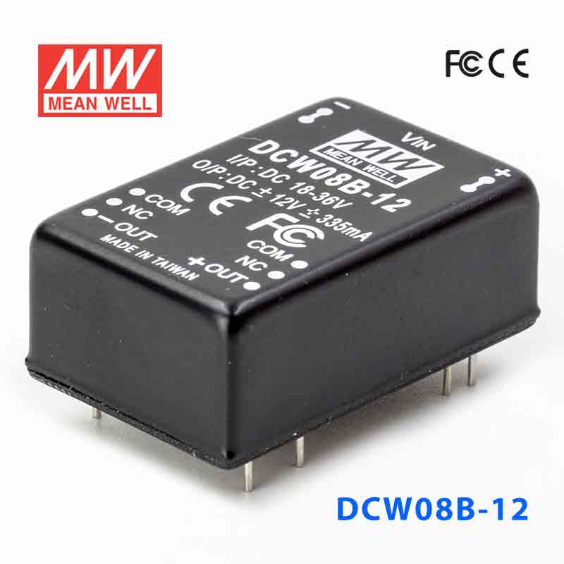 DCW08B-12 DCW08B-12 8W 18~36V 输入 ±12V 稳压双路输出明纬DC-DC转换模块电源