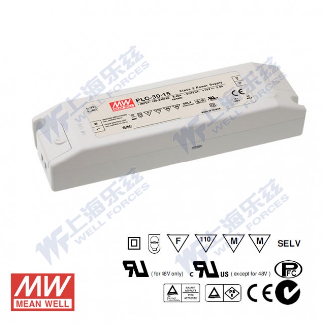 PLC-30-24 PLC-30-24 30W 24V 1.25A 端子台接线恒压+恒流PFC塑壳防水LED电源(恒压恒流值可设定)