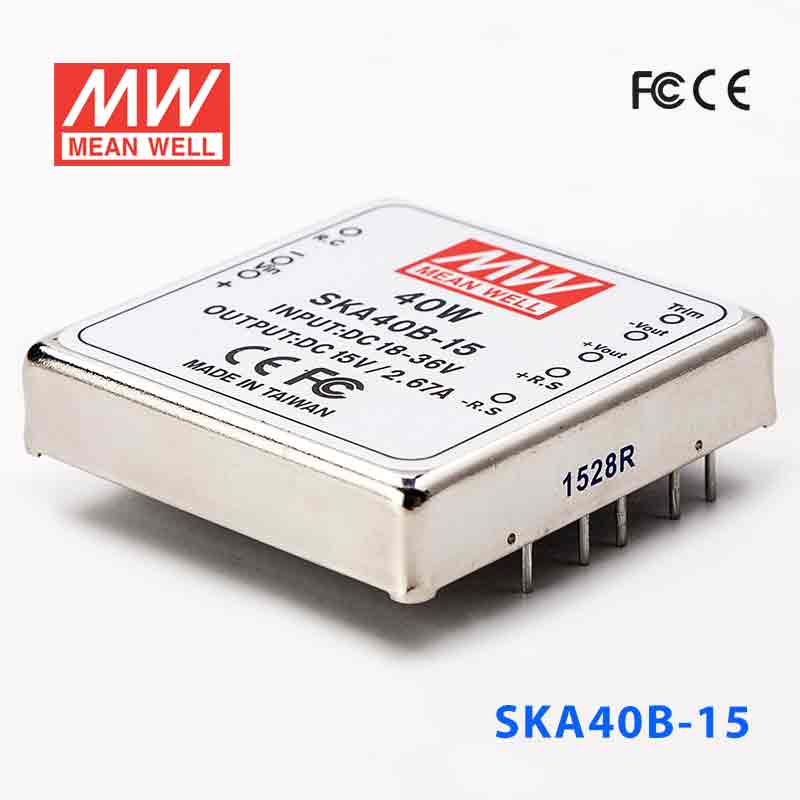 SKA40B-15 SKA40B-15 40W 18~36V 输入 15V 2.67A 稳压单路输出明纬DC-DC转换模块电源
