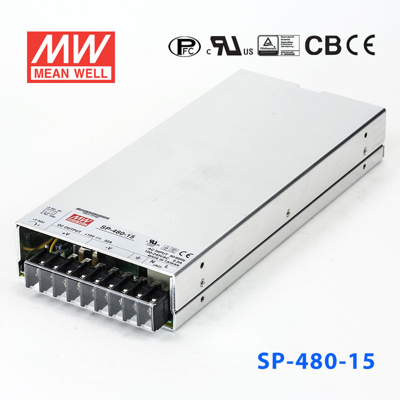SP-480-15 SP-480-15 480W 15V35A 单路输出带PFC功能明纬开关电源