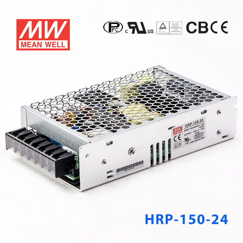 HRP-150-24 HRP-150-24 150W 24V6.5A 单路输出高性能内置有外壳明纬开关电源