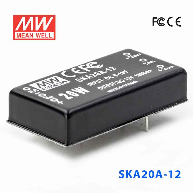 SKA20A-12 SKA20A-12 20W 9~18 V 输入 12V 1.67A 稳压单路输出明纬DC-DC转换模块电源