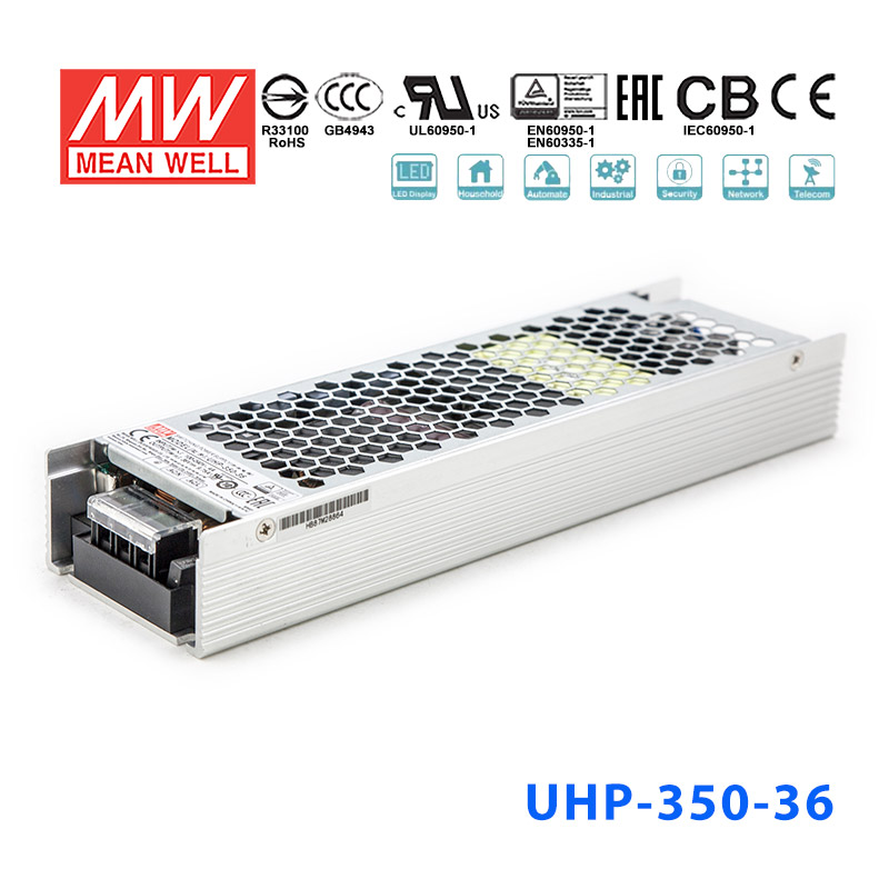 UHP-350-36 UHP-350-36 350W 36V 9.75A 明纬PFC高性能超薄电源