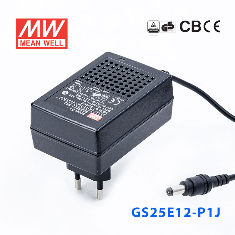 GS25E12-P1J GS25E12-P1J 25W 12V2.08A 输出绿色能源明纬墙插电源适配器(欧式插头)