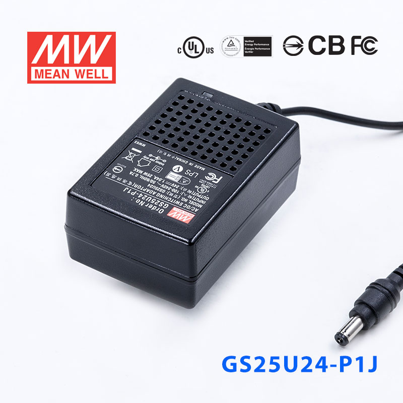 GS25U24-P1J GS25U24-P1J 25W 24V1.04A 输出绿色能源明纬墙插电源适配器(美式插头)
