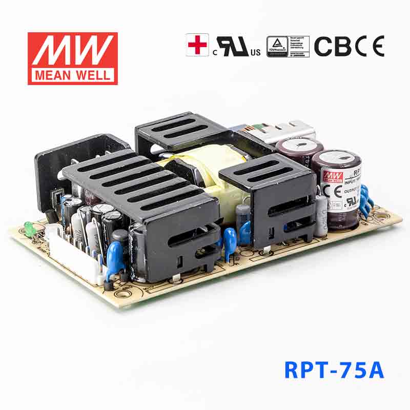RPT-75A RPT-75A 75W +5V 8A +12V 4A -5V 1A 三路输出绿色明纬医用无外壳电源