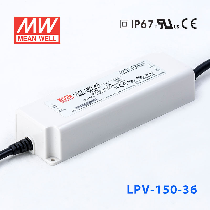 LPV-150-36 LPV-150-36 150W 36V 4.2A明纬牌恒压输出IP67防水塑壳LED照明电源