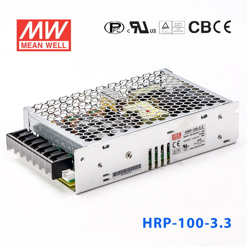 HRP-100-3.3 HRP-100-3.3 100W 3.3V20A 单路输出高性能内置有外壳明纬开关电源