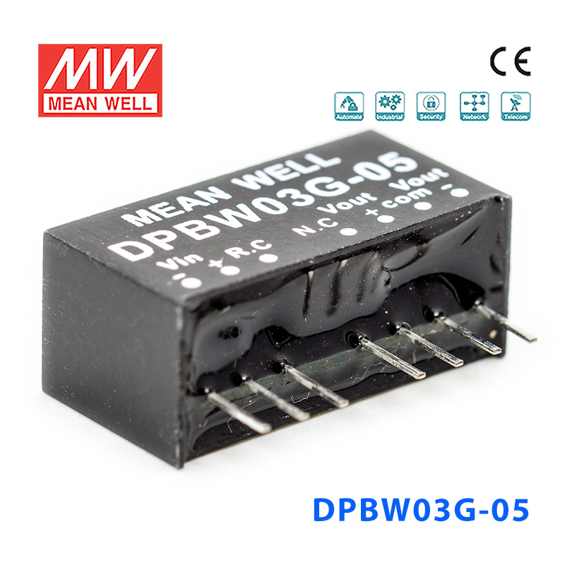 DPBW03G-05 DPBW03G-05 3W 18~75V 转 ±5V 0.6A 稳压双路输出DC-DC模块电源