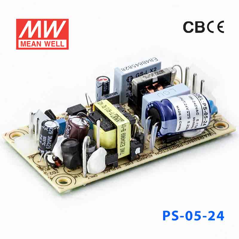 PS-05-24 PS-05-24 5W 24V 0.22A 单路输出无外壳PCB板明纬开关电源
