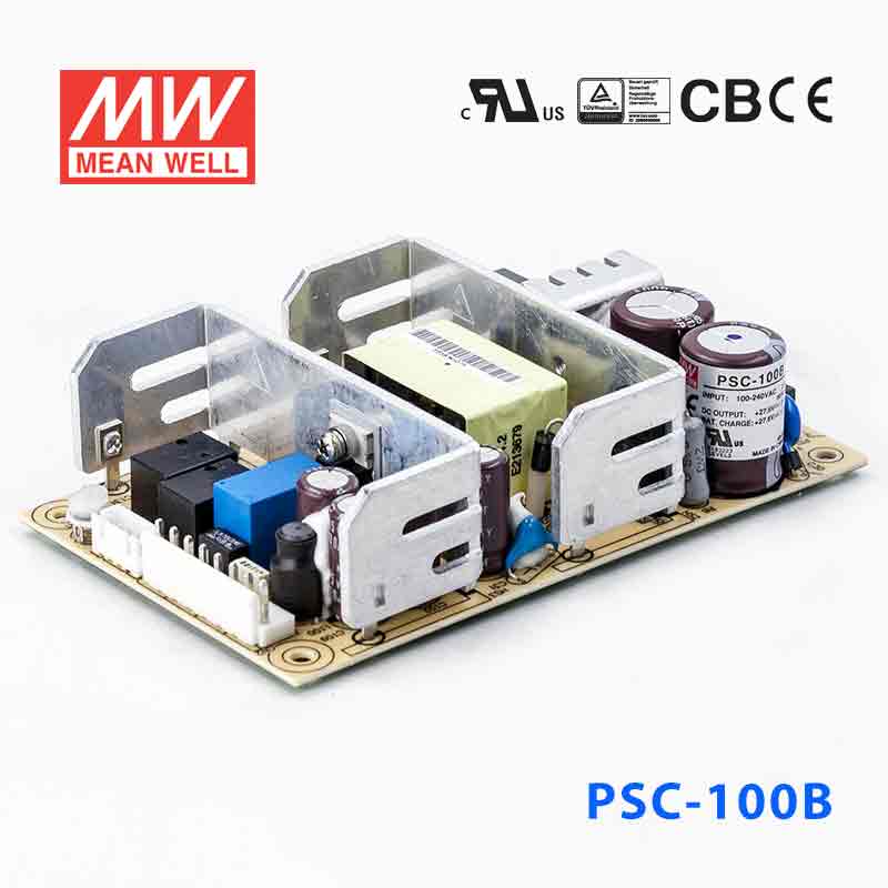 PSC-100B PSC-100B 100W 27.6V3.5A 单路输出带浮充电直流UPS裸板明纬安防电源