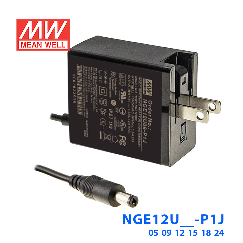 NGE12U12-P1J NGE12U12-P1J明纬12W医疗型 12V1A开关电源适配器