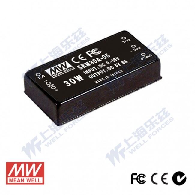 SKM30B-15 SKM30B-15 30W 18~36V 输入 15V 2A 单路稳压输出明纬DC-DC转换模块电源