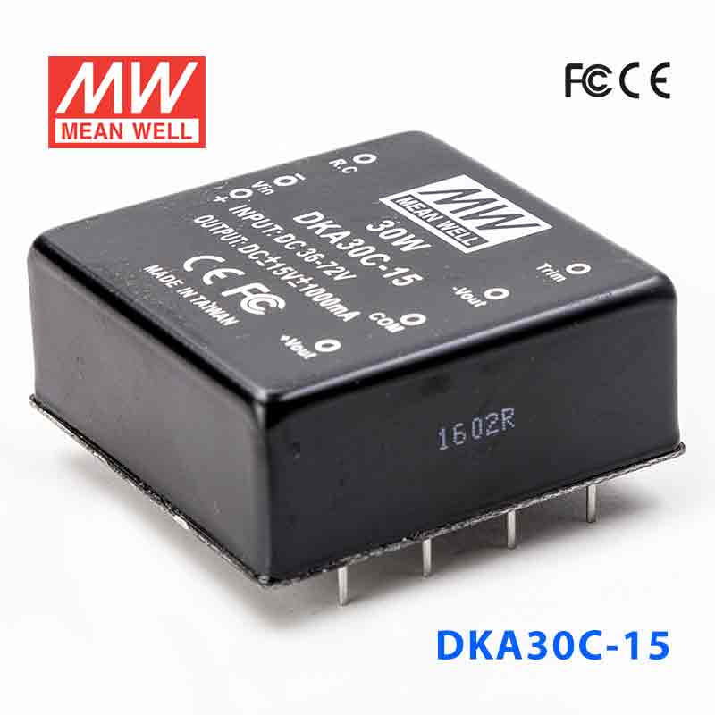 DKA30C-15 DKA30C-15 30W 36~72V 输入 ±15V 双路输出明纬DC-DC转换模块电源