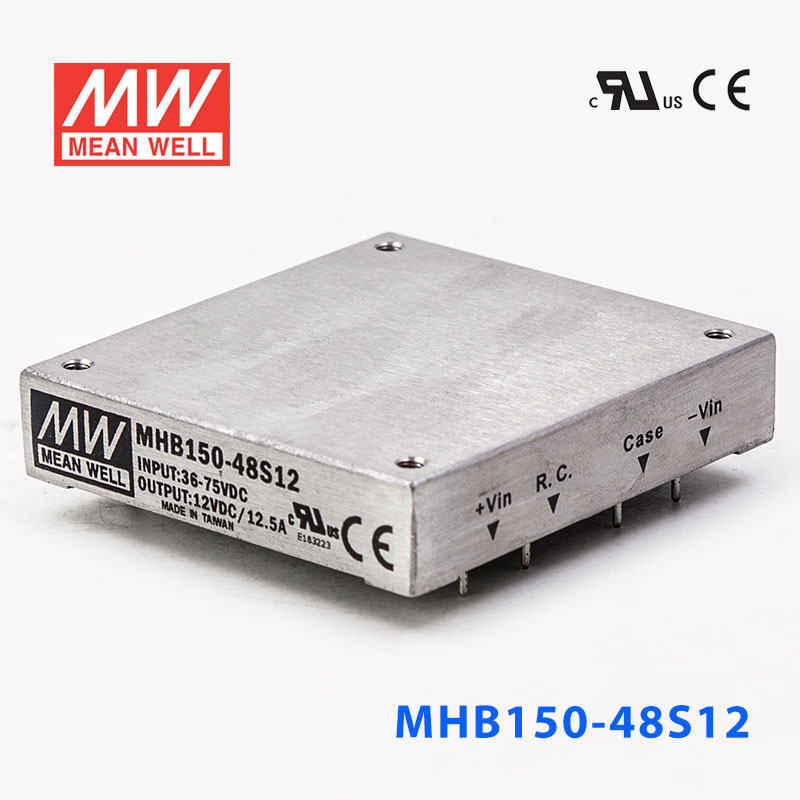 MHB150-48S12 MHB150-48S12 150W 36~75V 输入 12V12.5A稳压单路输出明纬DC-DC转换电源