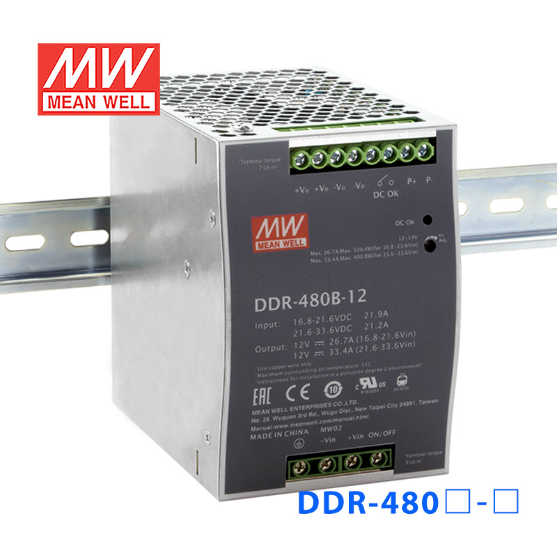 DDR-480D-48 DDR-480D-48明纬480W 67.2~154V输入 48V10A输出导轨DC-DC转换器