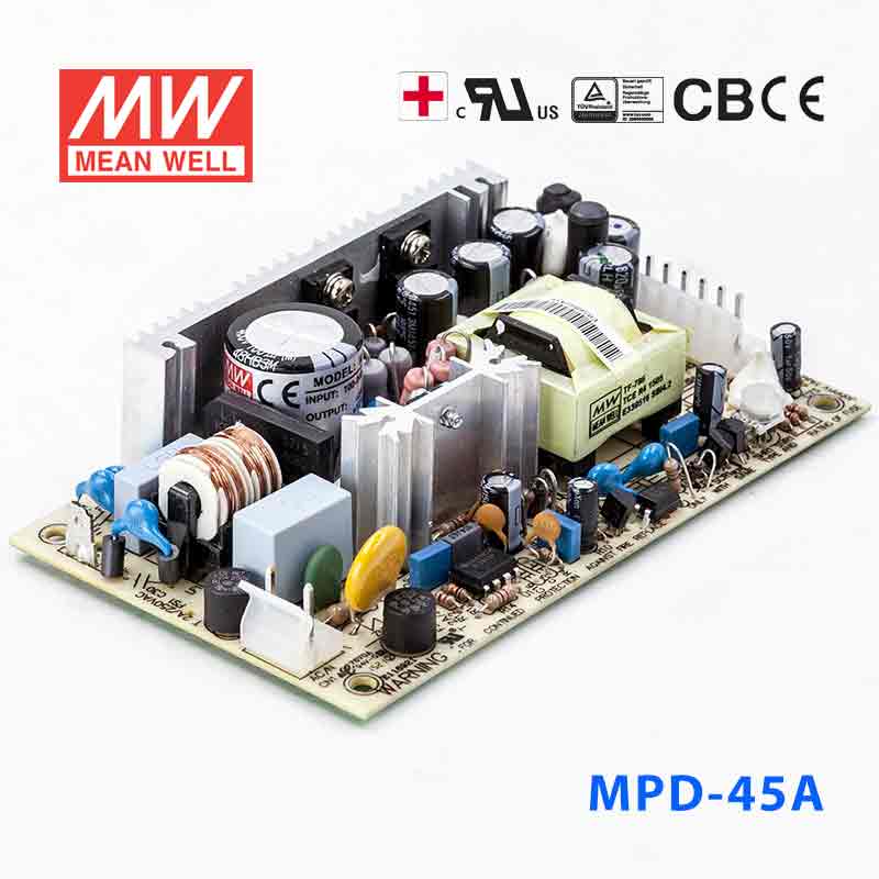 MPD-45A MPD-45A 45W +5V 5A +12V 2.5A 双路输出微漏电医用无外壳明纬开关电源