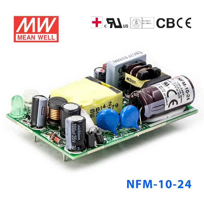 NFM-10-24 NFM-10-24 10W 24V 0.42A 微漏电PCB板单路输出板上插装型医用明纬开关电源