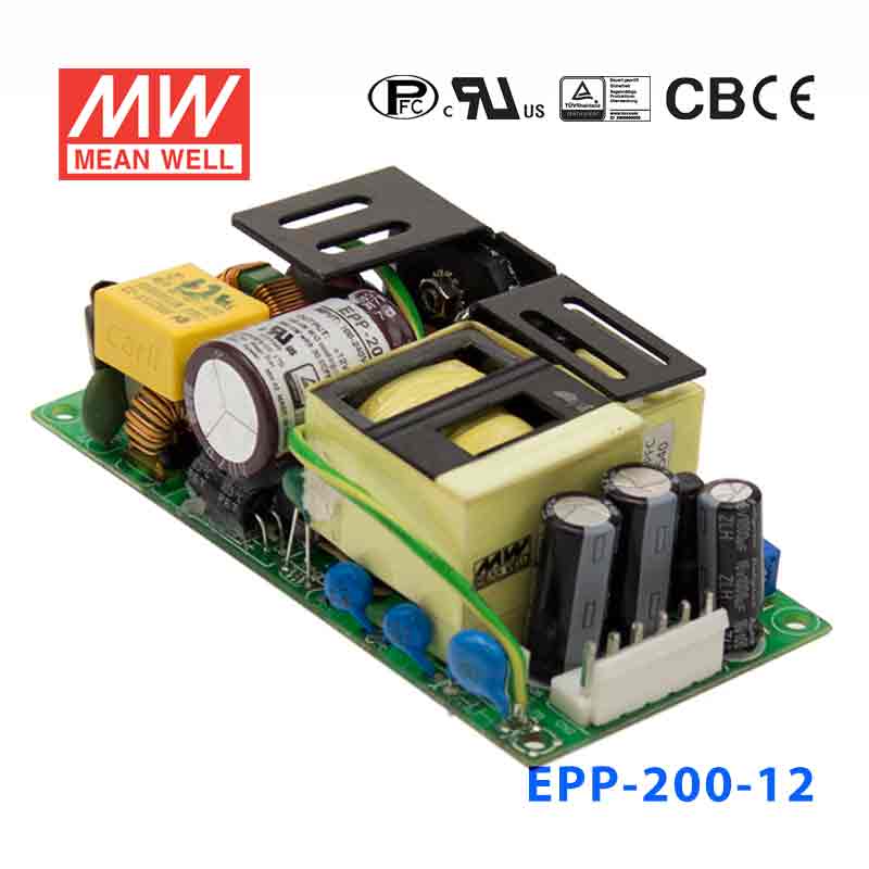 EPP-200-12 EPP-200-12 200W 12V 16.7A 低空载损耗高效PFC裸板明纬电源