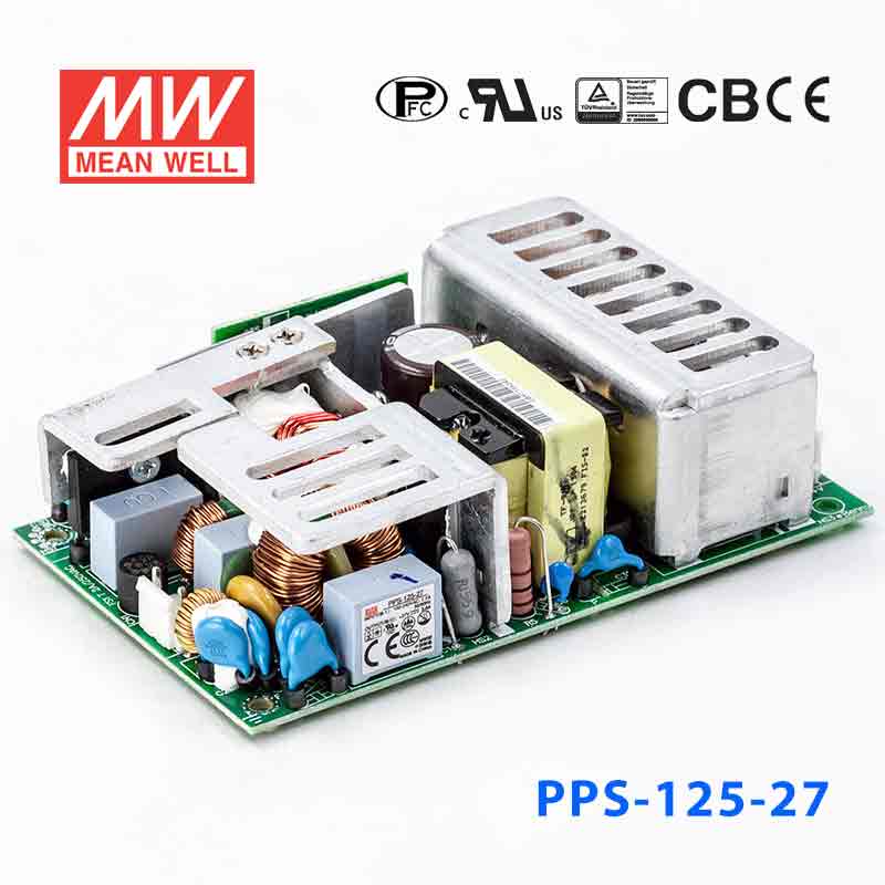 PPS-125-27 PPS-125-27 125W 27V 4.6A 单路输出带PFC功能无外壳PCB板明纬开关电源