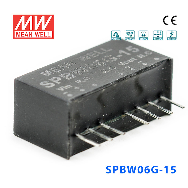 SPBW06G-15 SPBW06G-15 6W 18~75V 转 15V 0.4A 稳压单路输出DC-DC模块电源