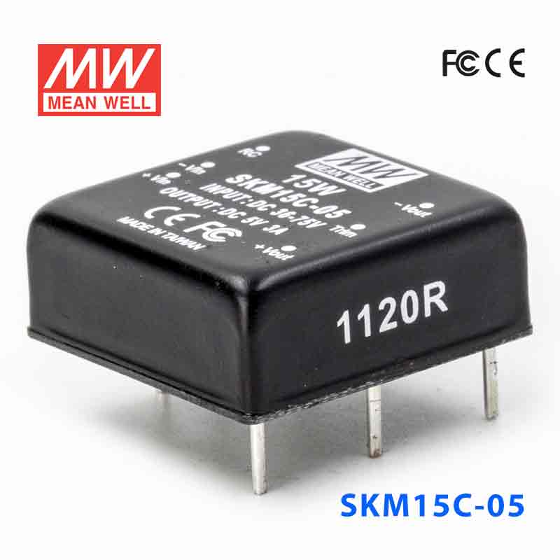 SKM15C-05 SKM15C-05 15W 36~75V 输入 5V 3A 单路稳压输出明纬DC-DC转换模块电源