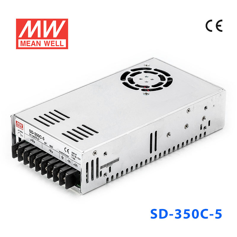 SD-350C-5 SD-350C-5 350W 36~72V 输入 5V 60A 输出有外壳明纬DC-DC转换电源