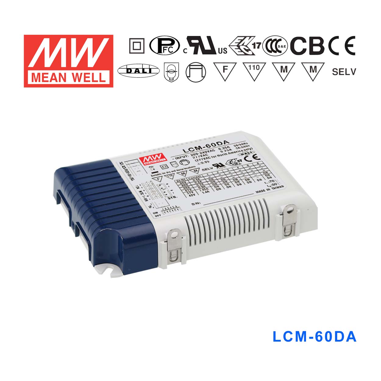 LCM-60DA LCM-60DA 60W DALI界面/点动调光多档输出恒流电源