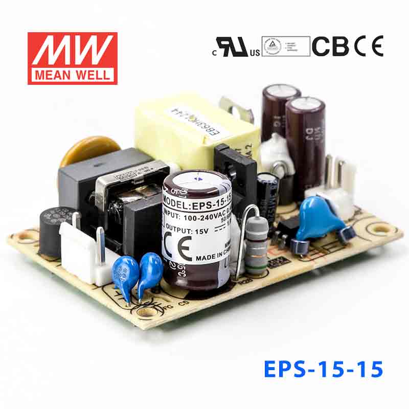 EPS-15-15 EPS-15-15 15W 15V1A单路输出低空载损耗高效率明纬裸板开关电源