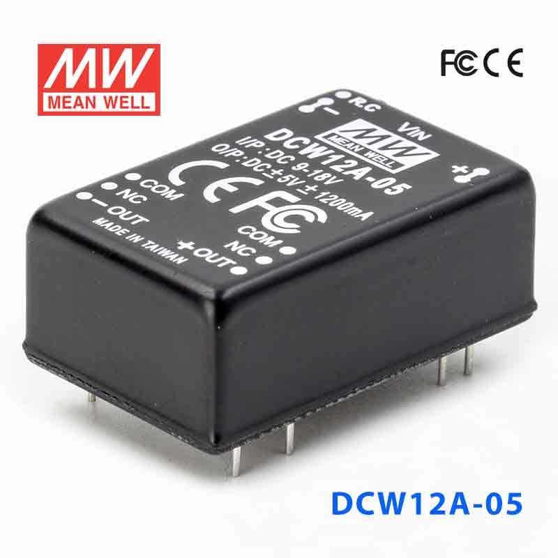 DCW12A-05 DCW12A-05 12W 9~18V 输入 ±5V 稳压双路输出明纬DC-DC转换模块电源