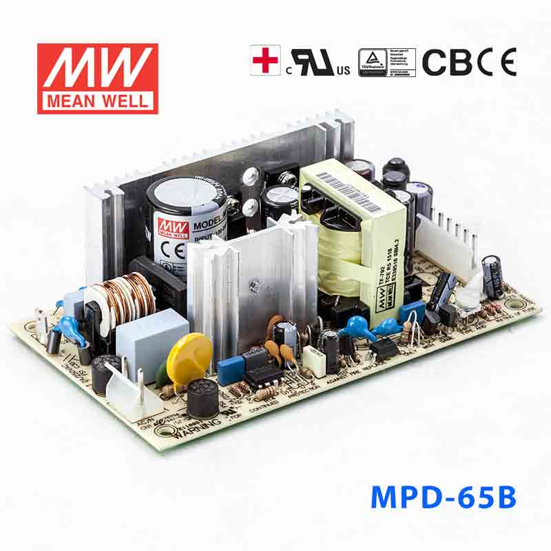MPD-65B MPD-65B 65W +5V 6A +24V 2.6A 双路输出微漏电医用无外壳明纬开关电源