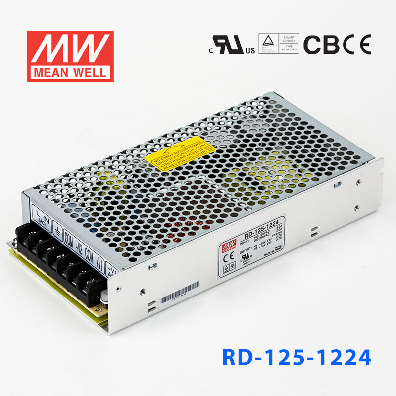 RD-125-1224 RD-125-1224台湾明纬12V24V双路电源125W直流稳压12V3.7A+24V3.7A