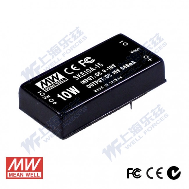 SKE10A-24 SKE10A-24 10W 9~18V 输入 24V 单路输出明纬DC-DC转换模块电源