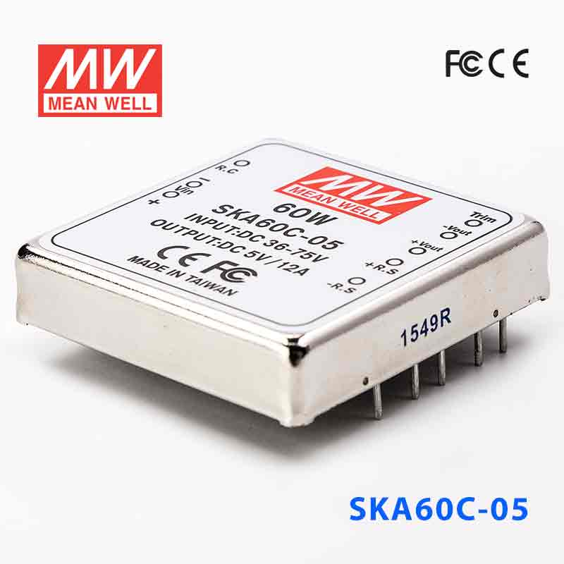 SKA60C-05 SKA60C-05 60W 36~72V 输入 5V 12A 明纬单路稳压输出DC-DC转换电源