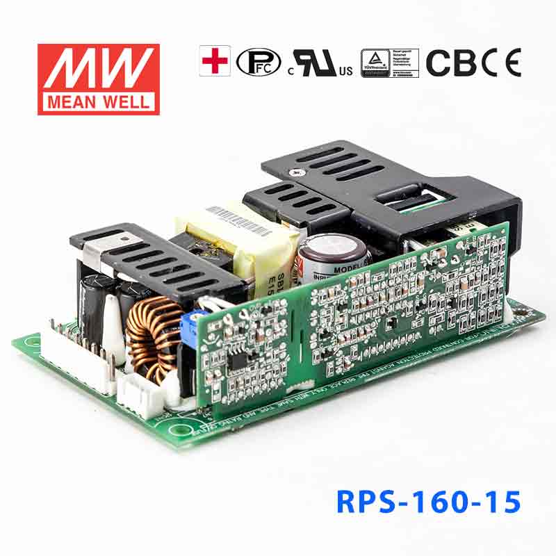 RPS-160-15 RPS-160-15 160W 15V 10.3A 单路输出微漏电PFC医用无外壳明纬开关电源